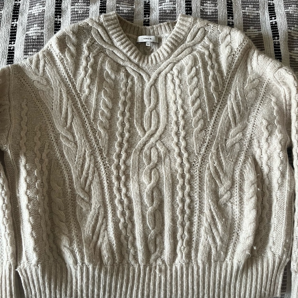 Vince women’s Cable Knit Sweater - Cream